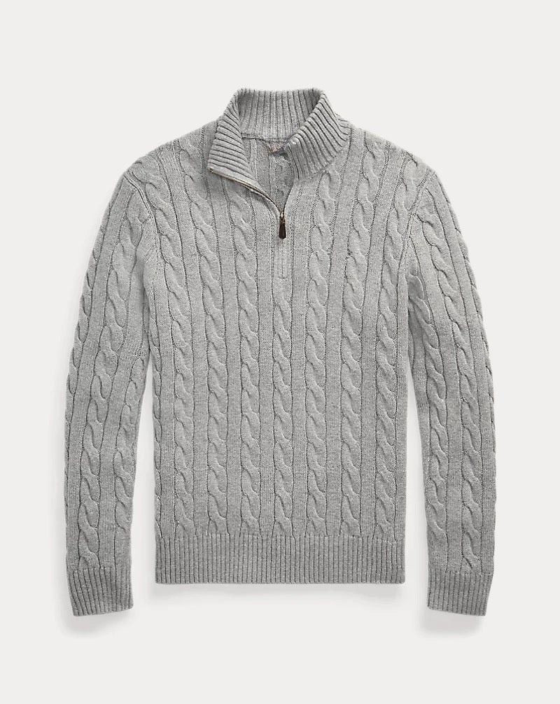CABLE KNIT QUARTER-ZIP