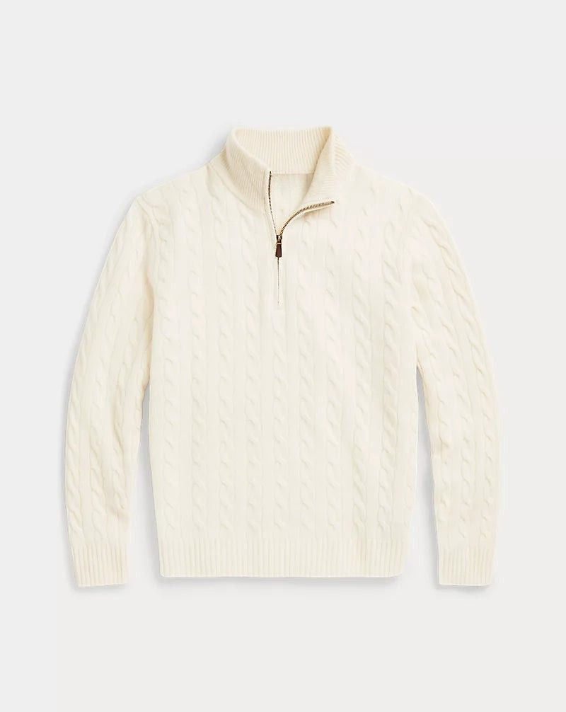 CABLE KNIT QUARTER-ZIP