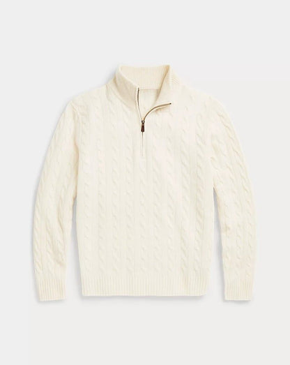 CABLE KNIT QUARTER-ZIP