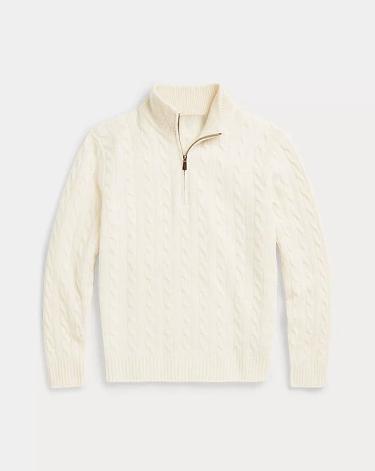 CABLE KNIT QUARTER-ZIP