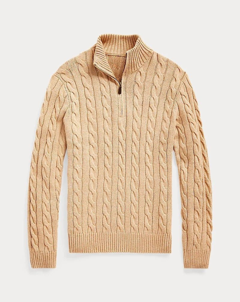 CABLE KNIT QUARTER-ZIP