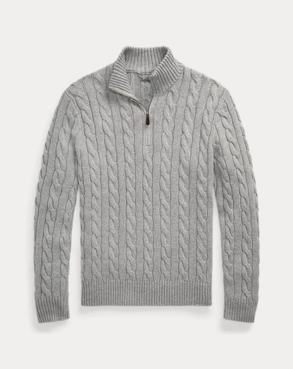 CABLE KNIT QUARTER-ZIP