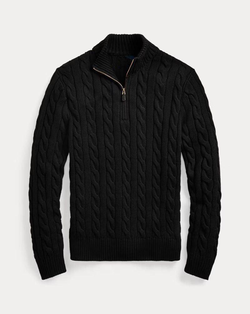 CABLE KNIT QUARTER-ZIP