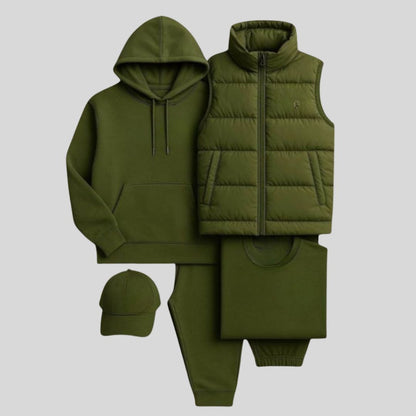 Complete Set | Sweatshirt + Pants + Puffer Jacket