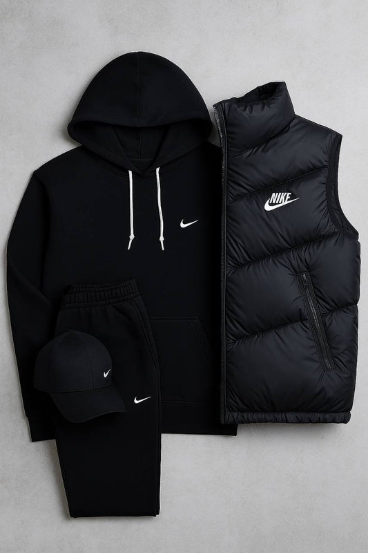 Complete Set – Sweatshirt, Pants, Puffer Jacket
